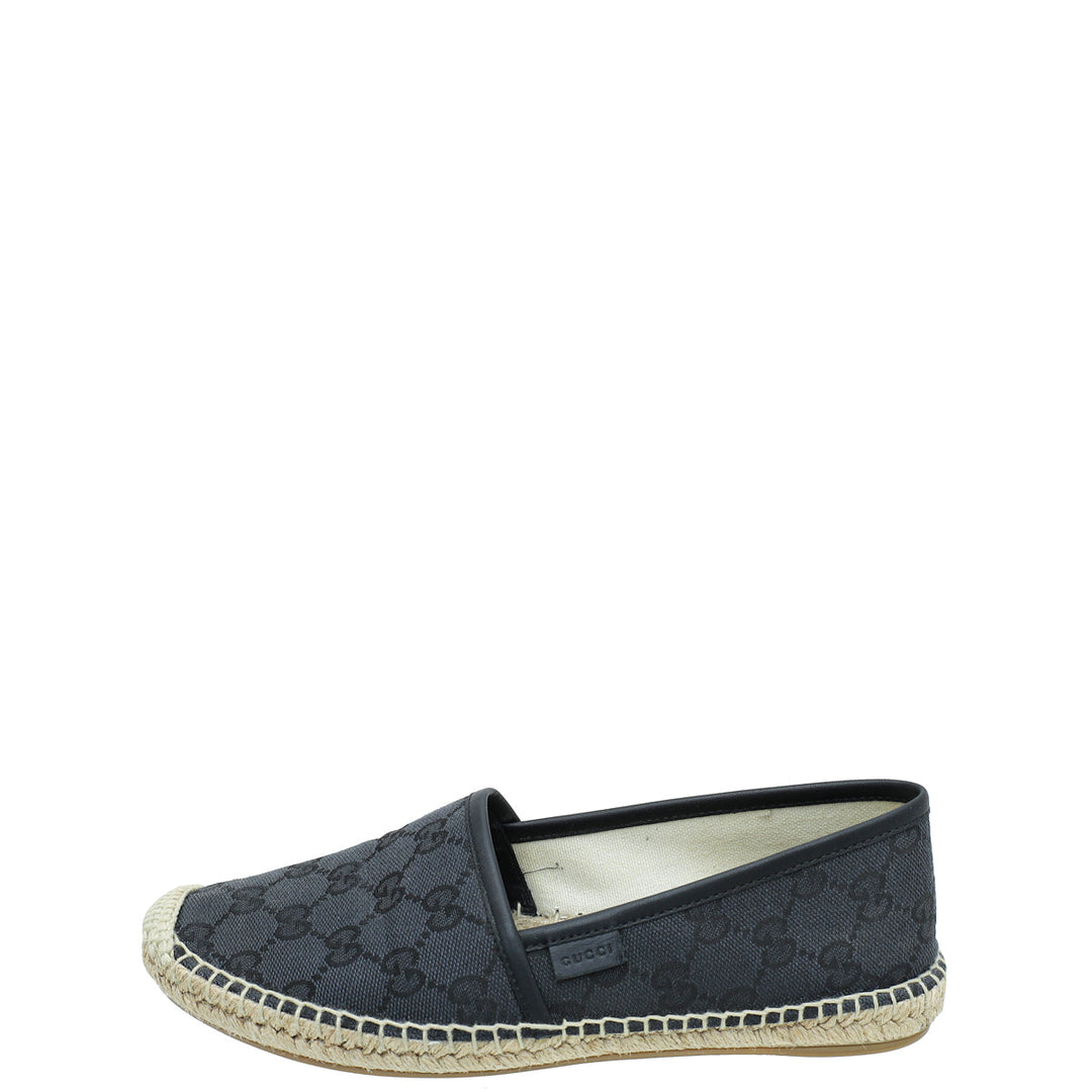 Gucci Black GG Flat Espadrille 37.5