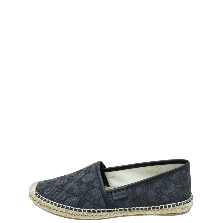 Gucci Black GG Flat Espadrille 37.5
