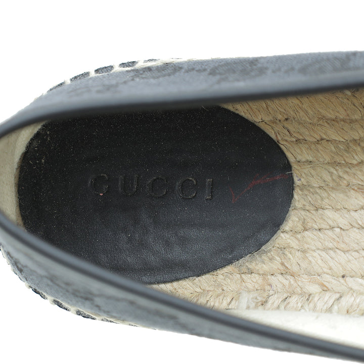 Gucci Black GG Flat Espadrille 37.5