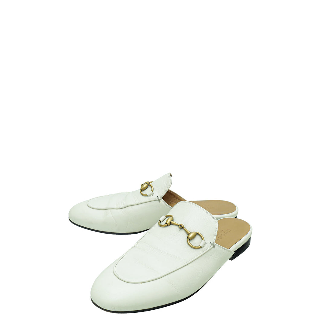 Gucci White Princetown Slipper 36.5