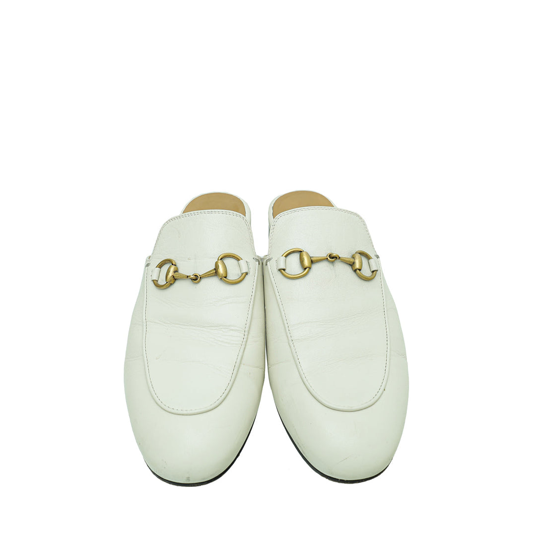 Gucci White Princetown Slipper 36.5