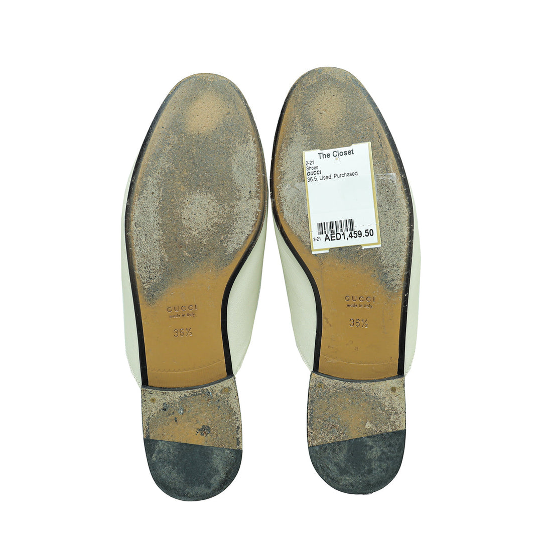 Gucci White Princetown Slipper 36.5