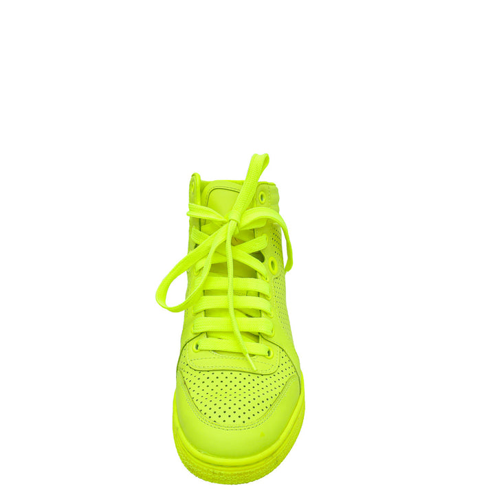 Gucci Neon Green Perforated High Top Sneaker 36