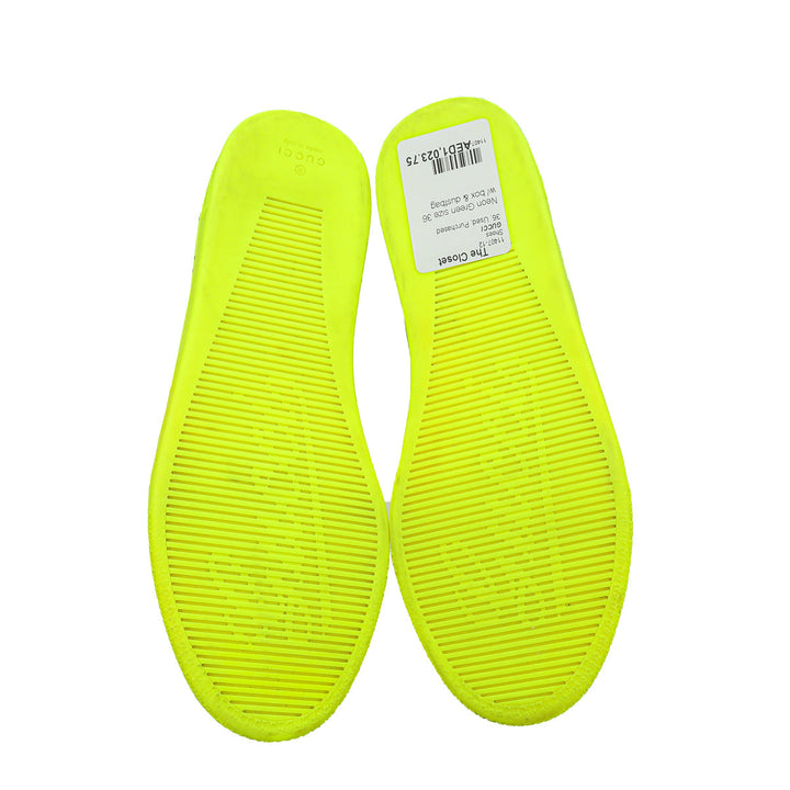 Gucci Neon Green Perforated High Top Sneaker 36