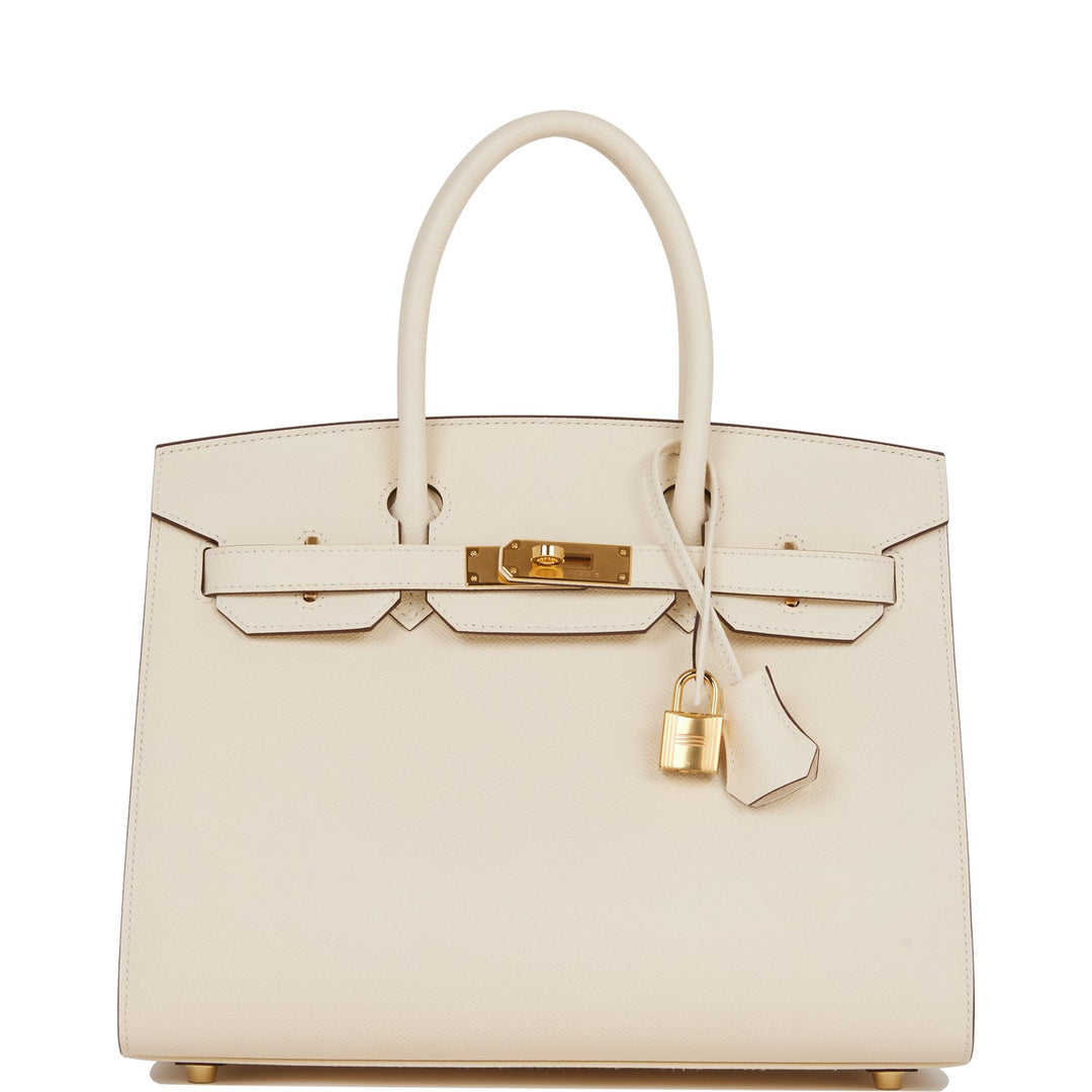 Hermes Birkin 30 Sellier Nata Epsom Gold Hardware