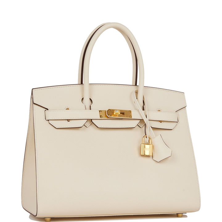 Hermes Birkin 30 Sellier Nata Epsom Gold Hardware