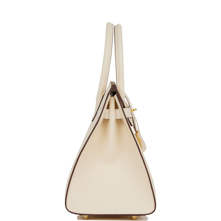 Hermes Birkin 30 Sellier Nata Epsom Gold Hardware