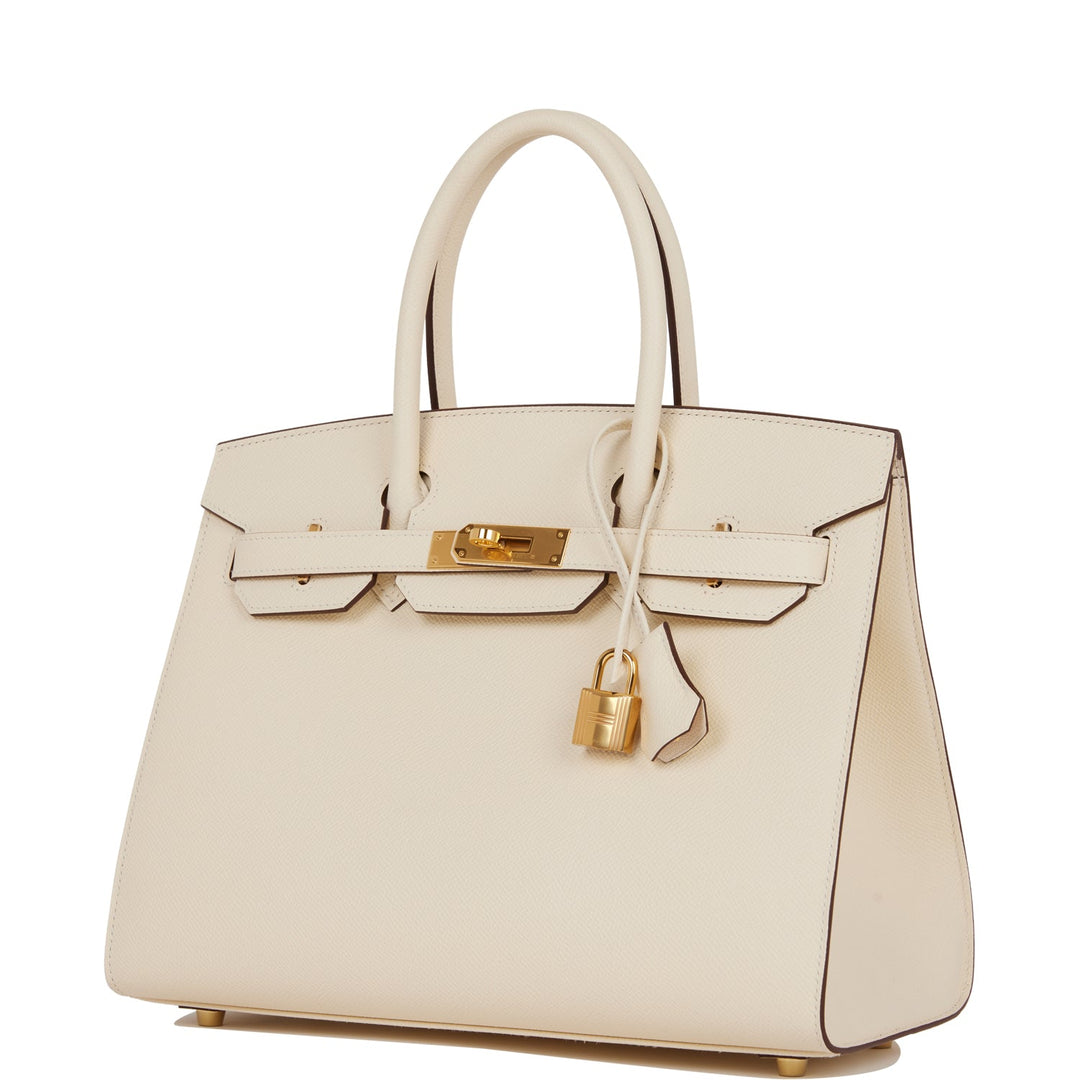 Hermes Birkin 30 Sellier Nata Epsom Gold Hardware