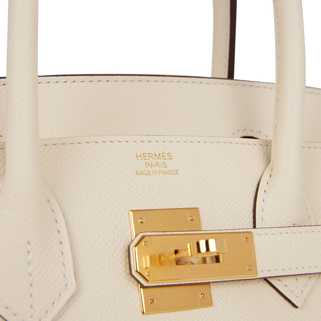 Hermes Birkin 30 Sellier Nata Epsom Gold Hardware