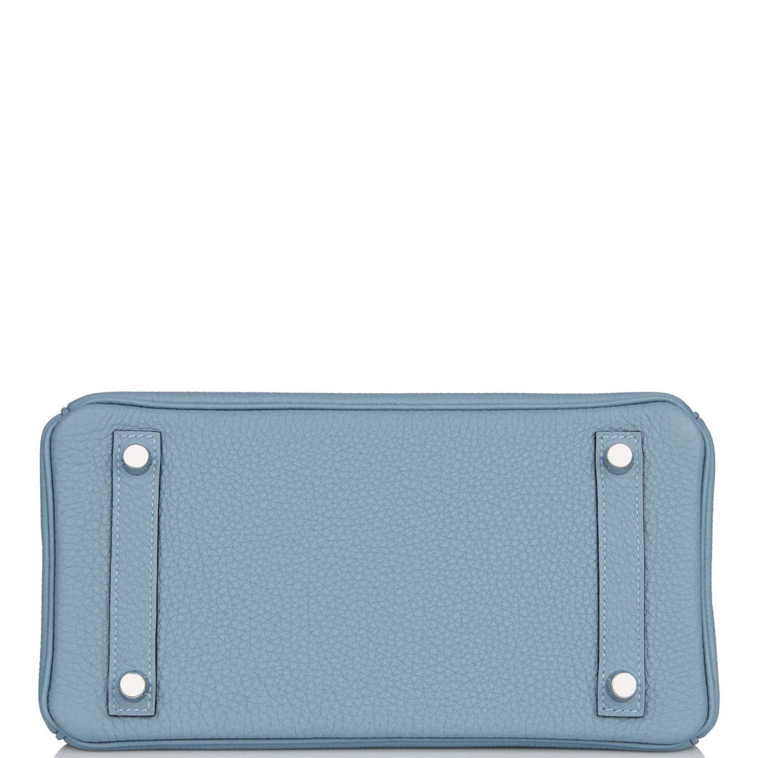Hermes Birkin 25 Bleu Lin Verso Togo Palladium Hardware