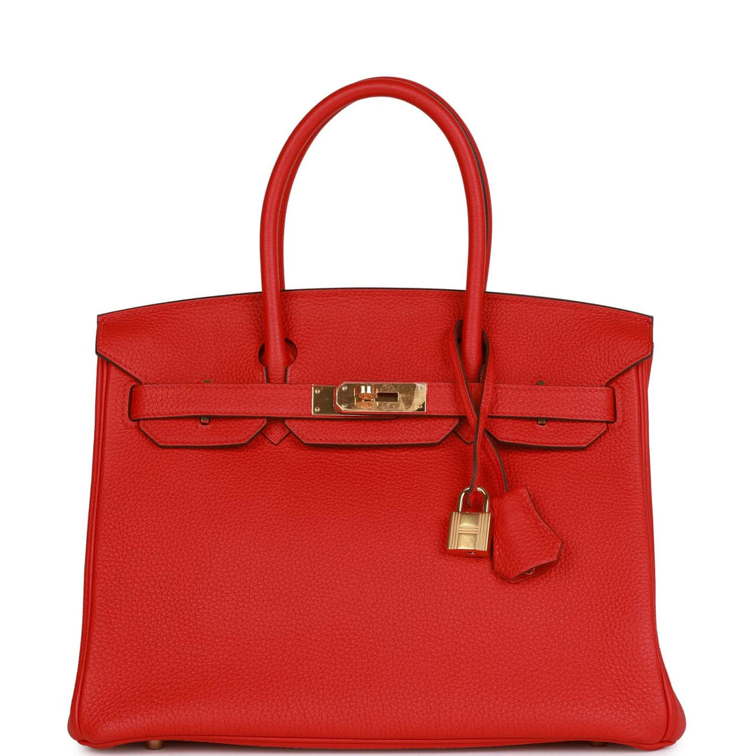 Top quality Hermes Birkin 30 Rouge de Coeur Togo Gold Hardware