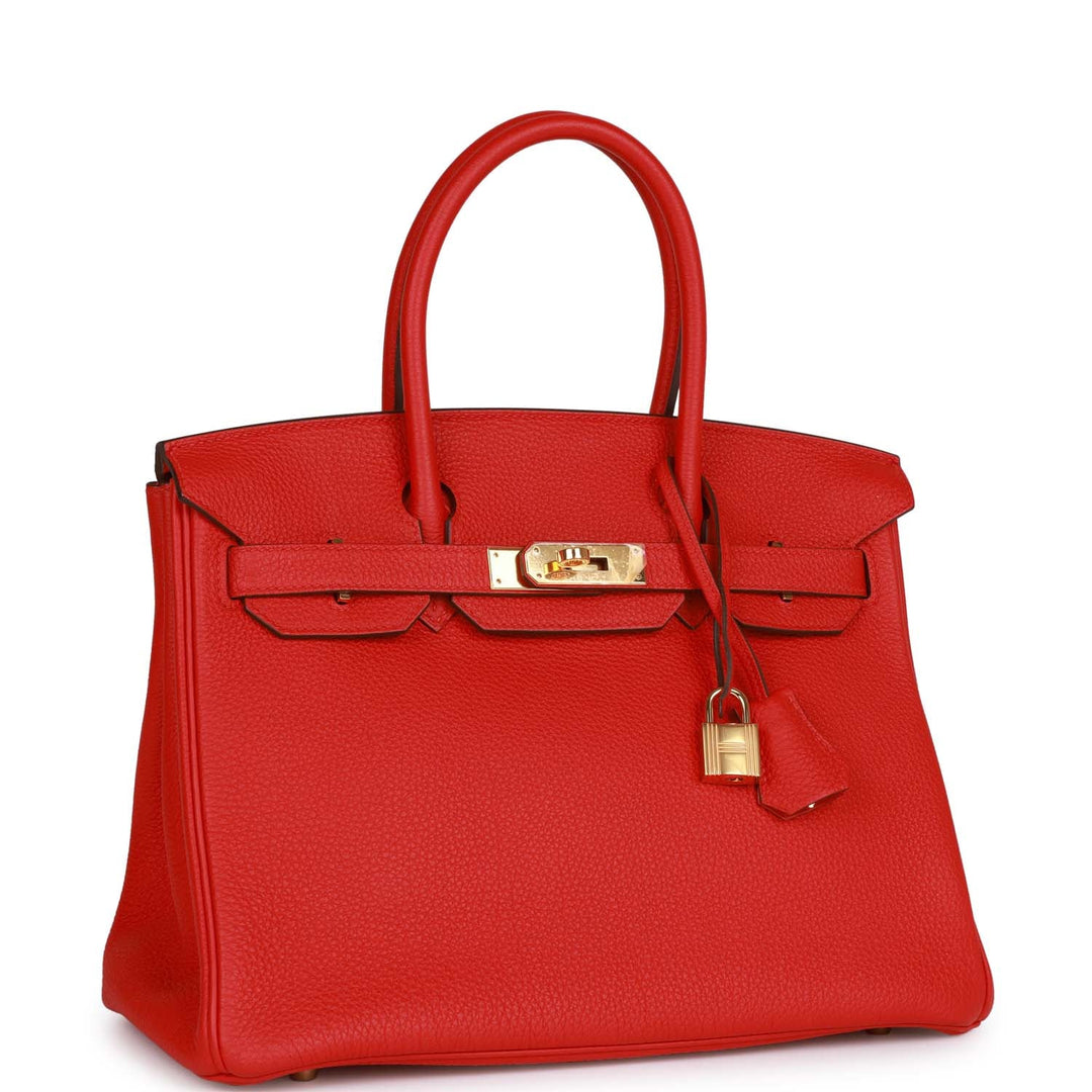 Top quality Hermes Birkin 30 Rouge de Coeur Togo Gold Hardware
