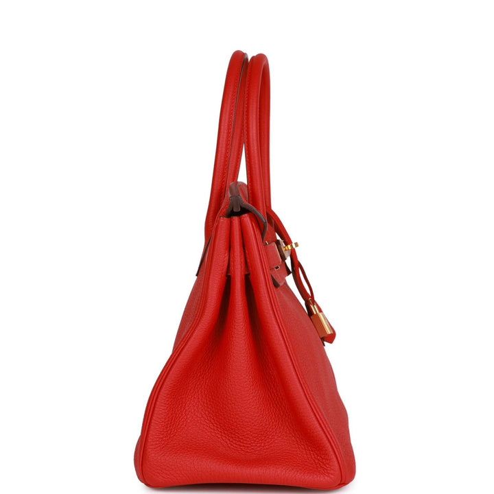 Top quality Hermes Birkin 30 Rouge de Coeur Togo Gold Hardware