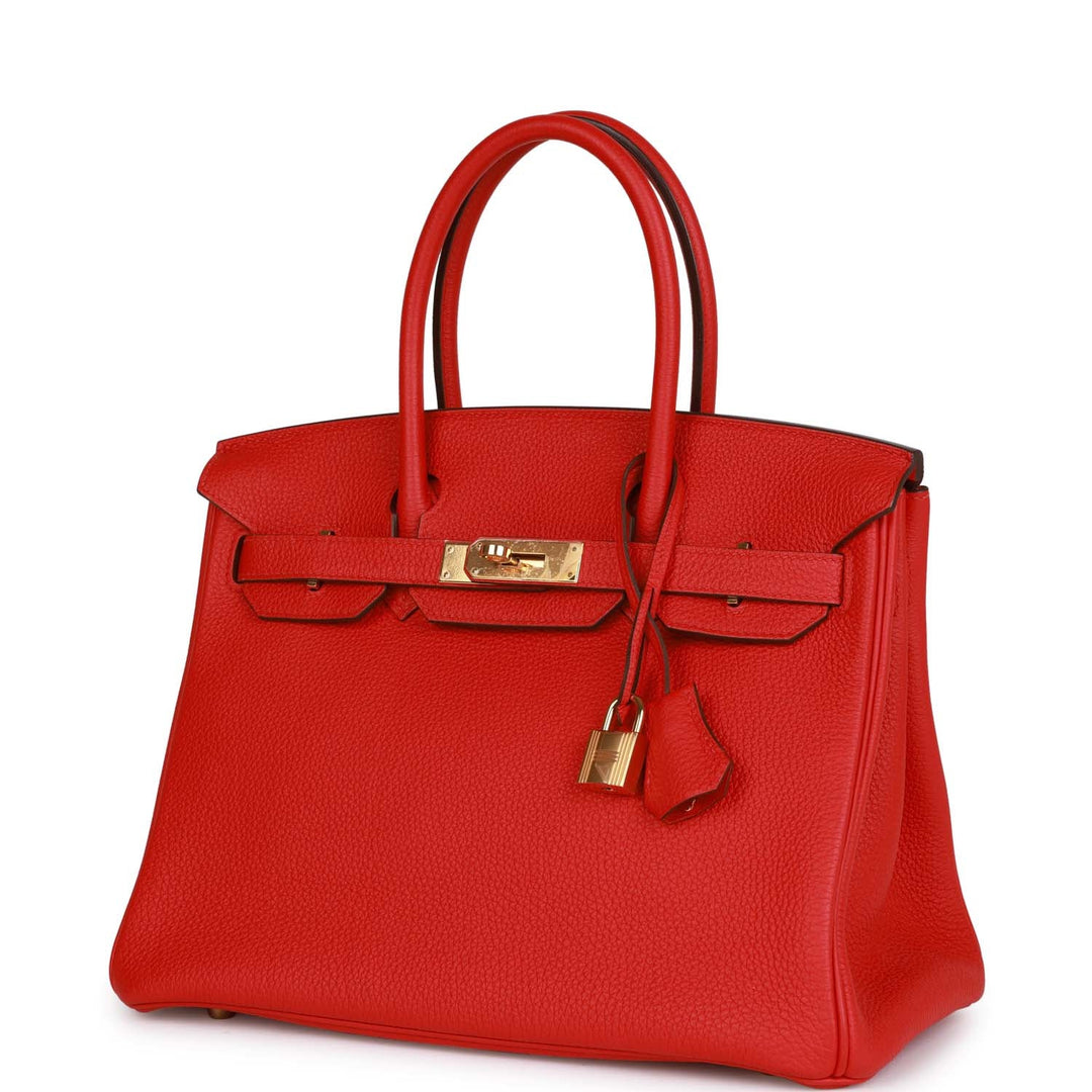 Top quality Hermes Birkin 30 Rouge de Coeur Togo Gold Hardware