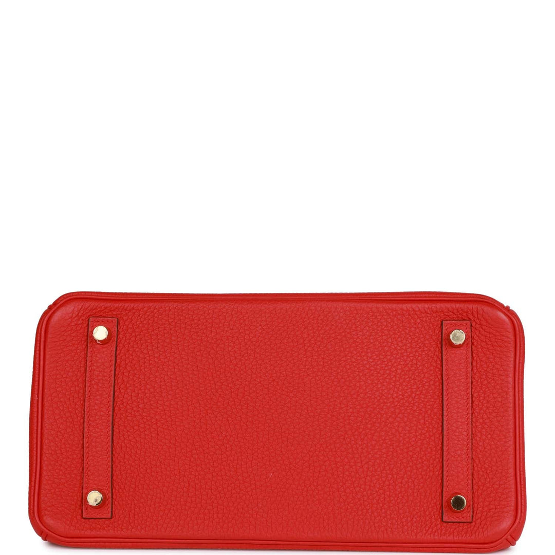 Top quality Hermes Birkin 30 Rouge de Coeur Togo Gold Hardware