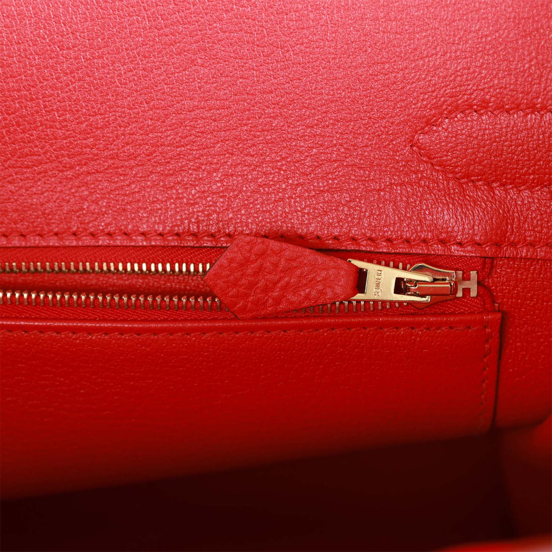 Top quality Hermes Birkin 30 Rouge de Coeur Togo Gold Hardware