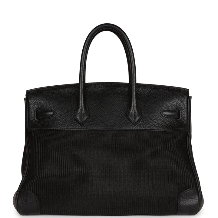 Top quality Hermes Birkin 35 Black Crinoline and Clemence Palladium Hardware