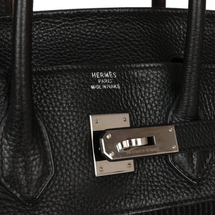 Top quality Hermes Birkin 35 Black Crinoline and Clemence Palladium Hardware
