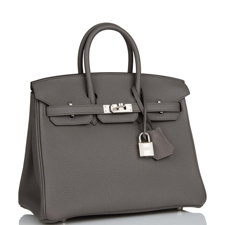 Top quality Hermes Birkin 25 Etain Togo Palladium Hardware
