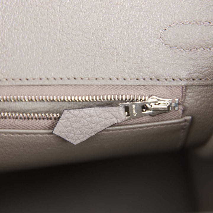Top quality Hermes Birkin 25 Etain Togo Palladium Hardware