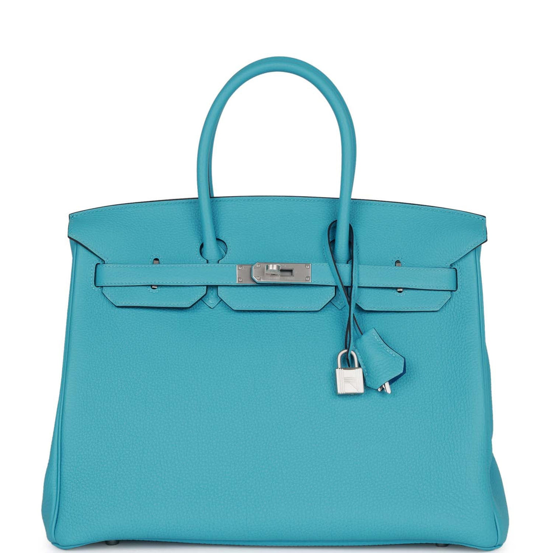 top quality Hermes Special Order (HSS) Birkin 35 Bleu du Nord Verso Togo Brushed Palladium Hardware