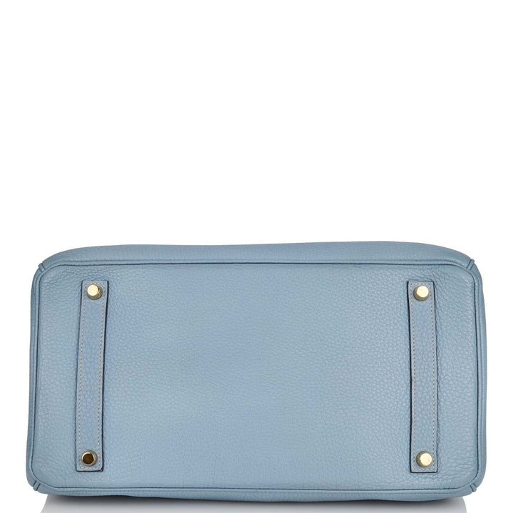 Hermes Birkin 35 Bleu Lin Togo Gold Hardware