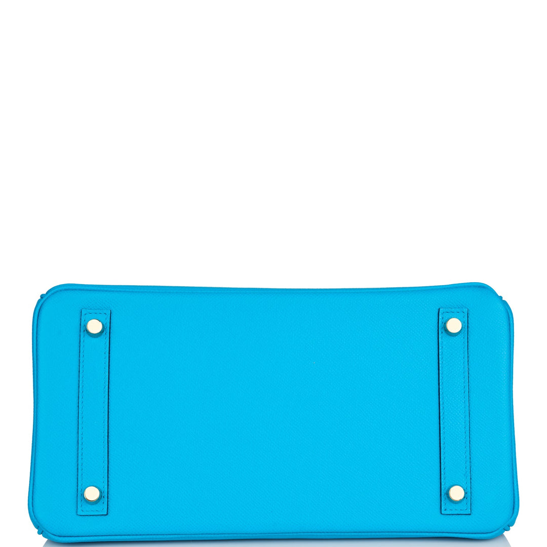 Hermes Birkin 30 Bleu Frida Epsom Gold Hardware