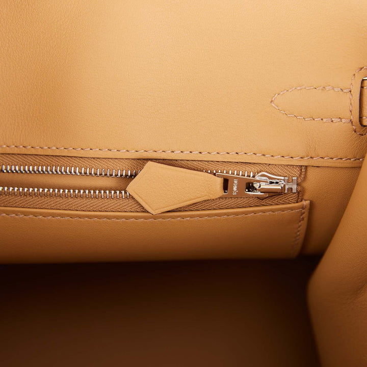 Hermes Birkin 25 In & Out Biscuit Swift Palladium Hardware