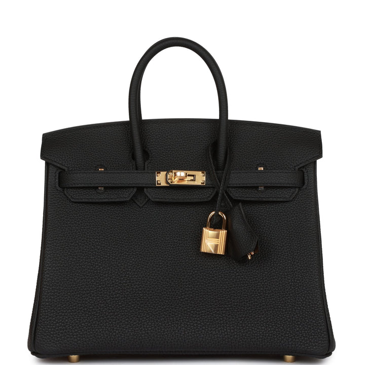 Top quality Hermes Birkin 25 Black Togo Gold Hardware