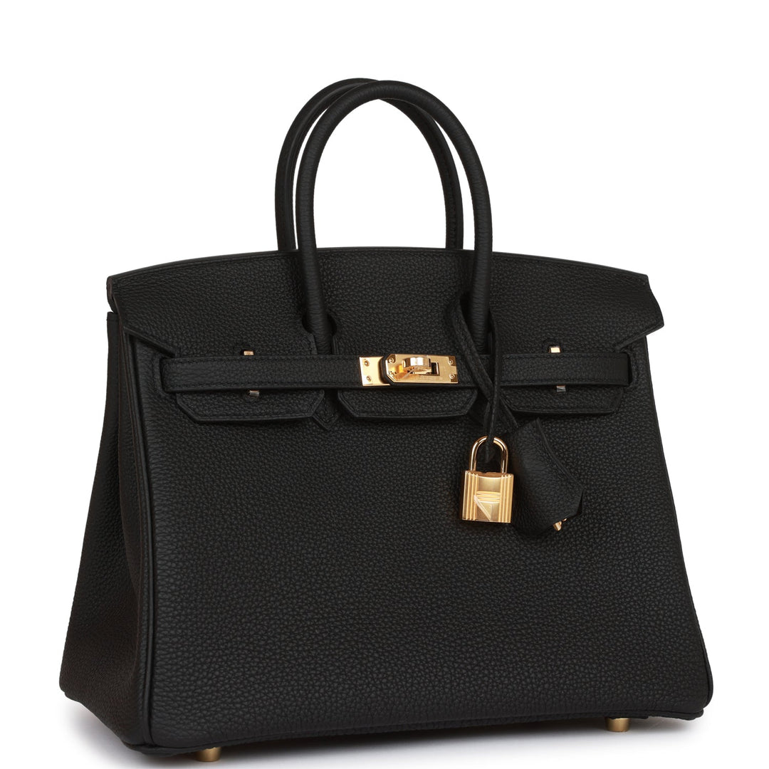 Top quality Hermes Birkin 25 Black Togo Gold Hardware