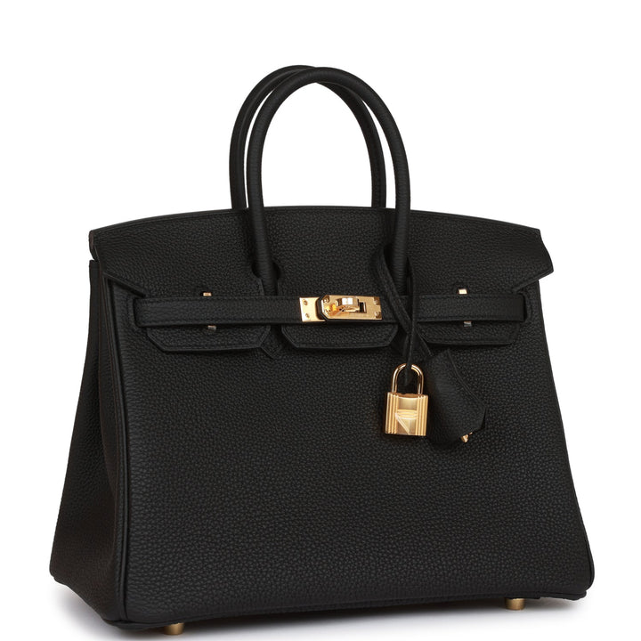 Top quality Hermes Birkin 25 Black Togo Gold Hardware
