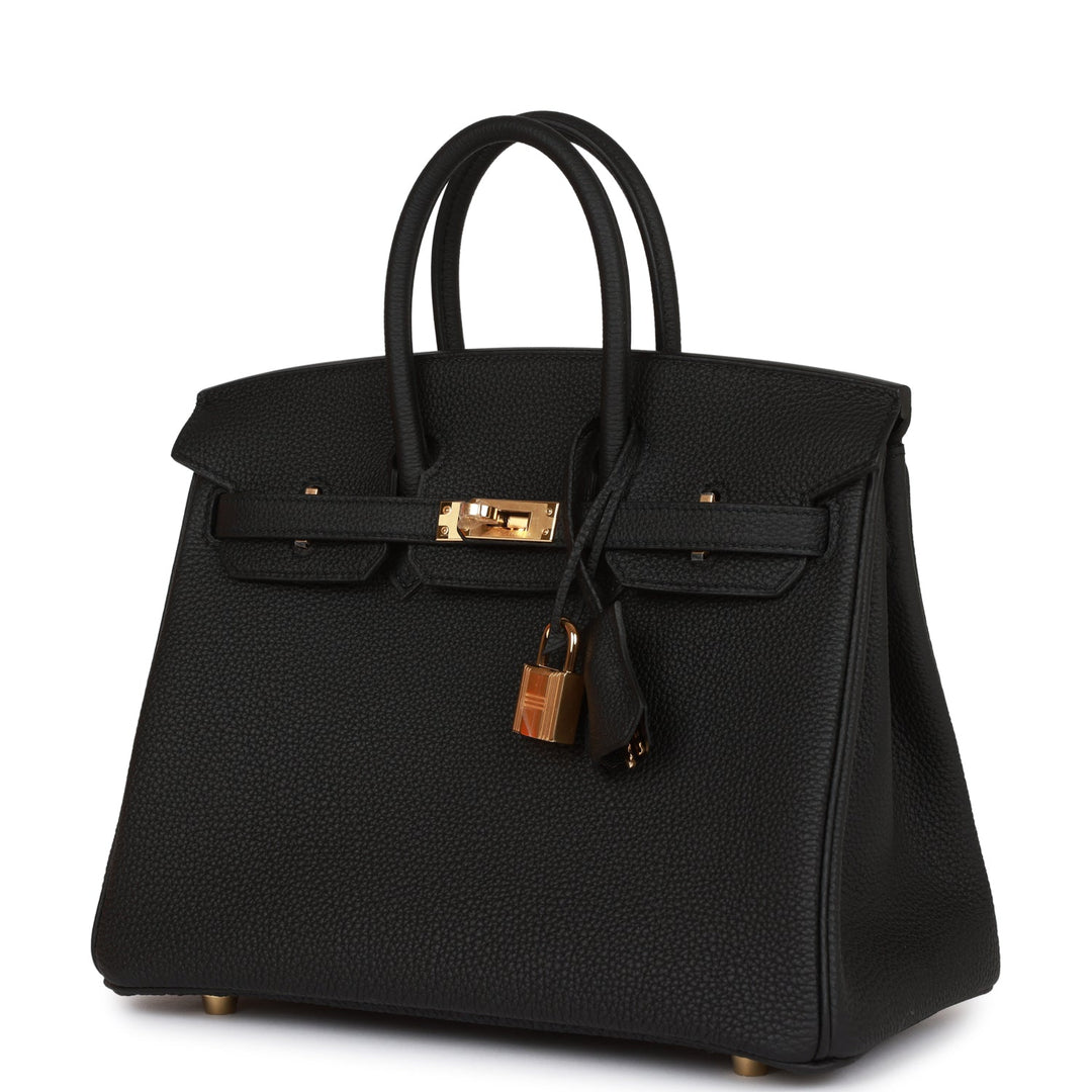 Top quality Hermes Birkin 25 Black Togo Gold Hardware