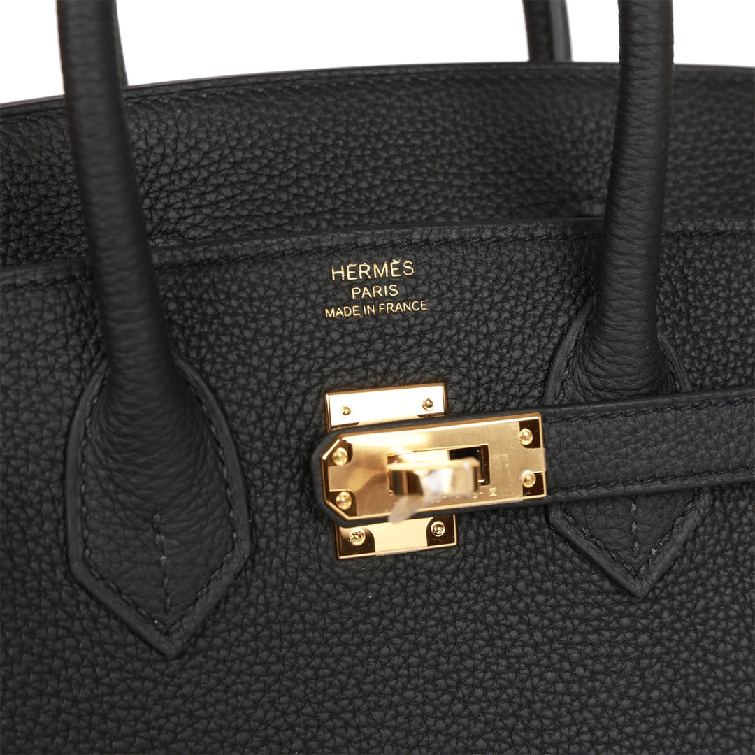 Top quality Hermes Birkin 25 Black Togo Gold Hardware