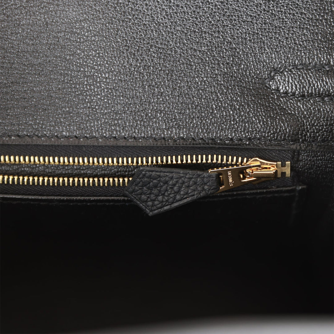 Top quality Hermes Birkin 25 Black Togo Gold Hardware