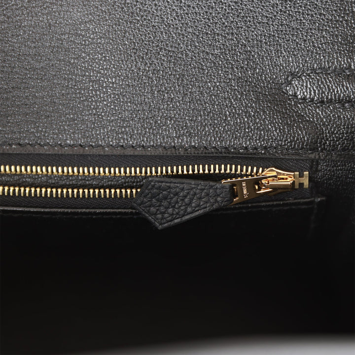 Top quality Hermes Birkin 25 Black Togo Gold Hardware