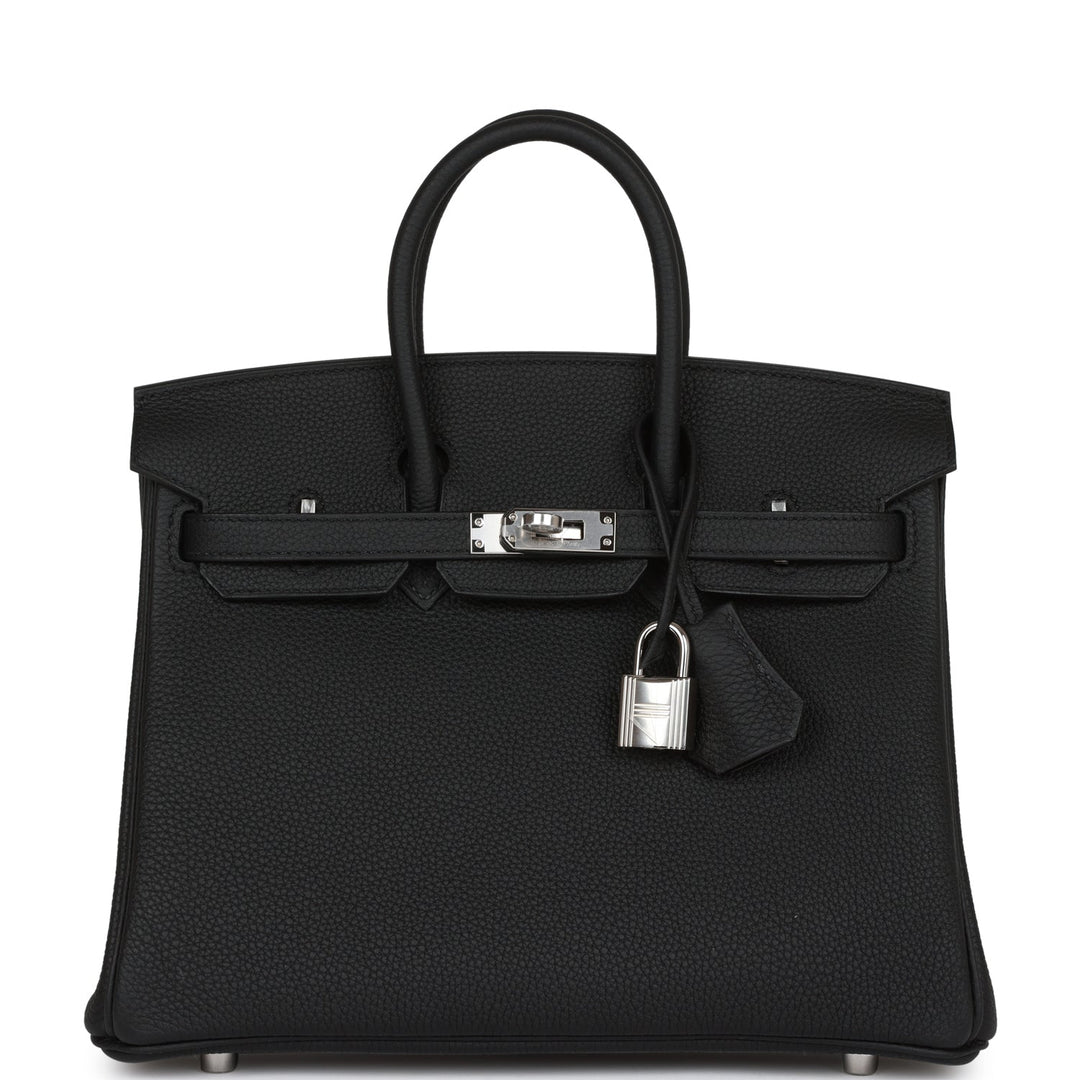 top quality Hermes Birkin 25 Black Togo Palladium Hardware