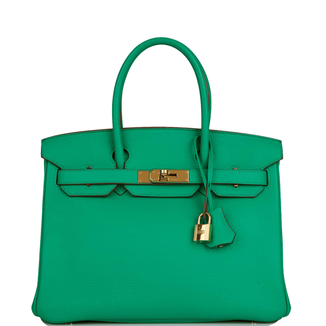 Hermes Birkin 30 Menthe Clemence Gold Hardware