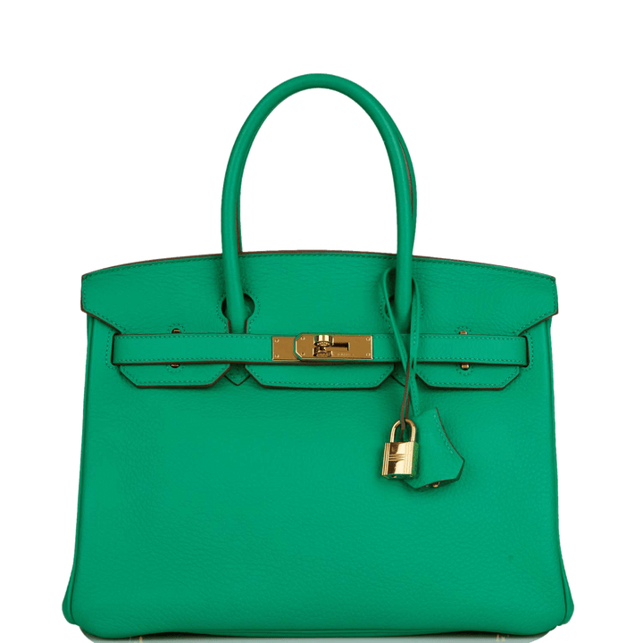 Hermes Birkin 30 Menthe Clemence Gold Hardware