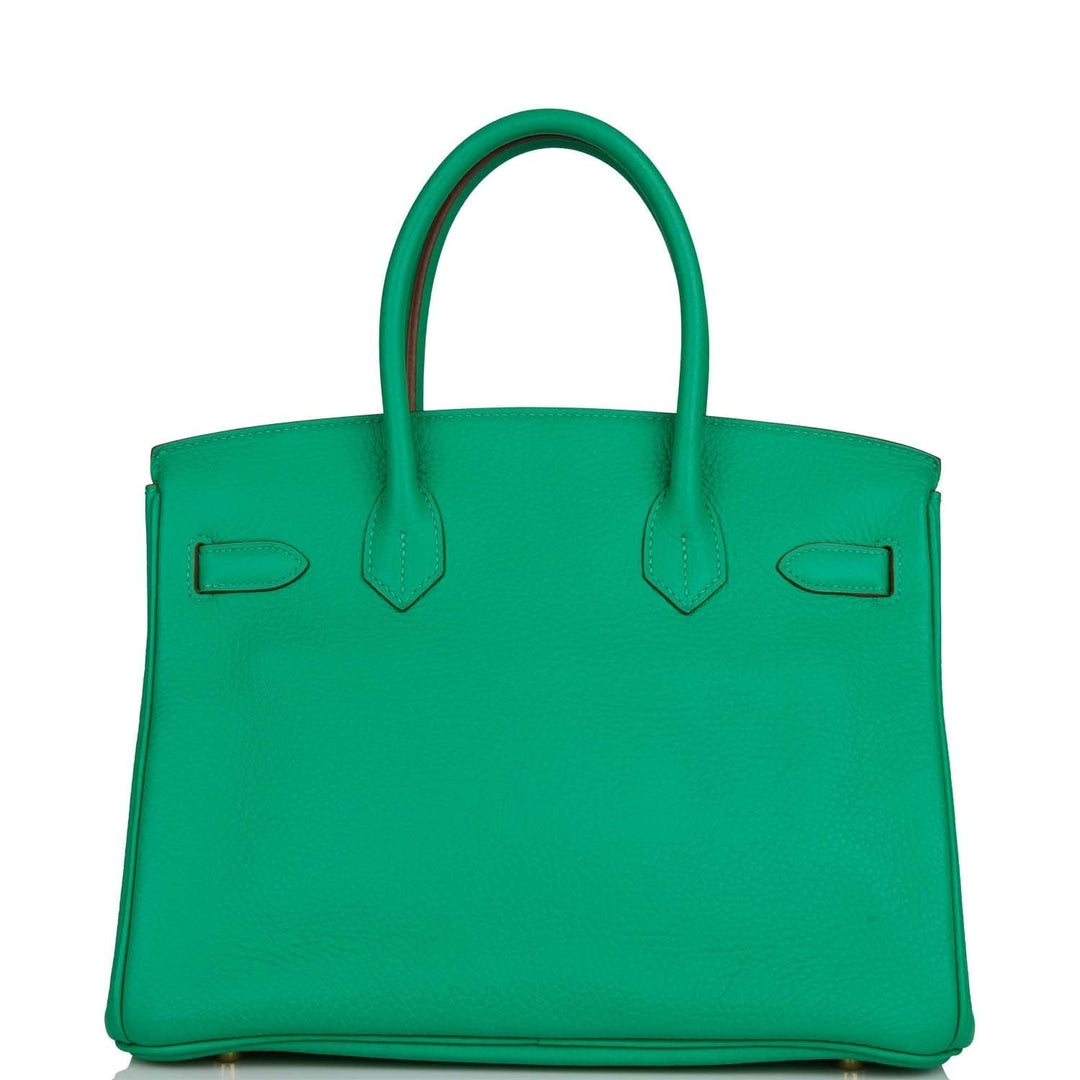 Hermes Birkin 30 Menthe Clemence Gold Hardware