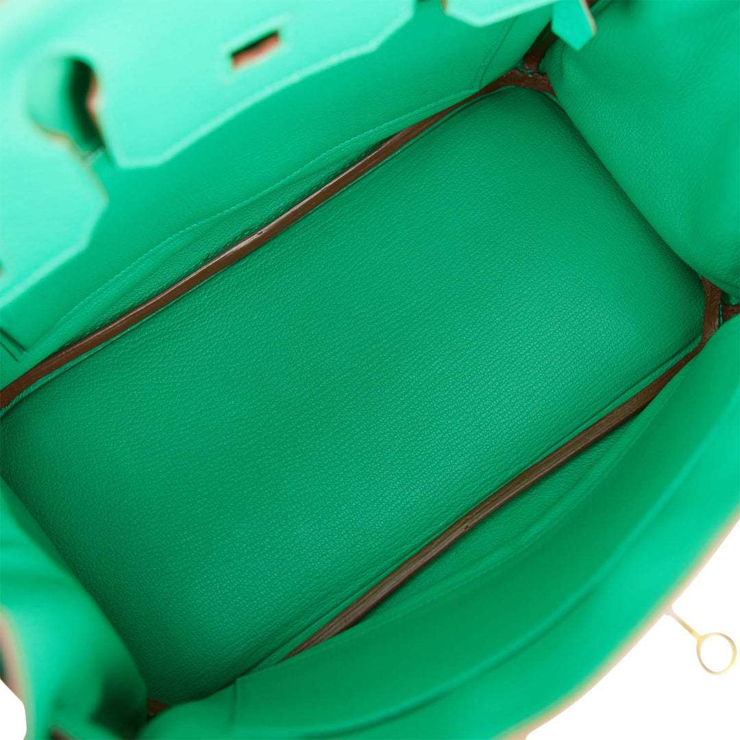 Hermes Birkin 30 Menthe Clemence Gold Hardware