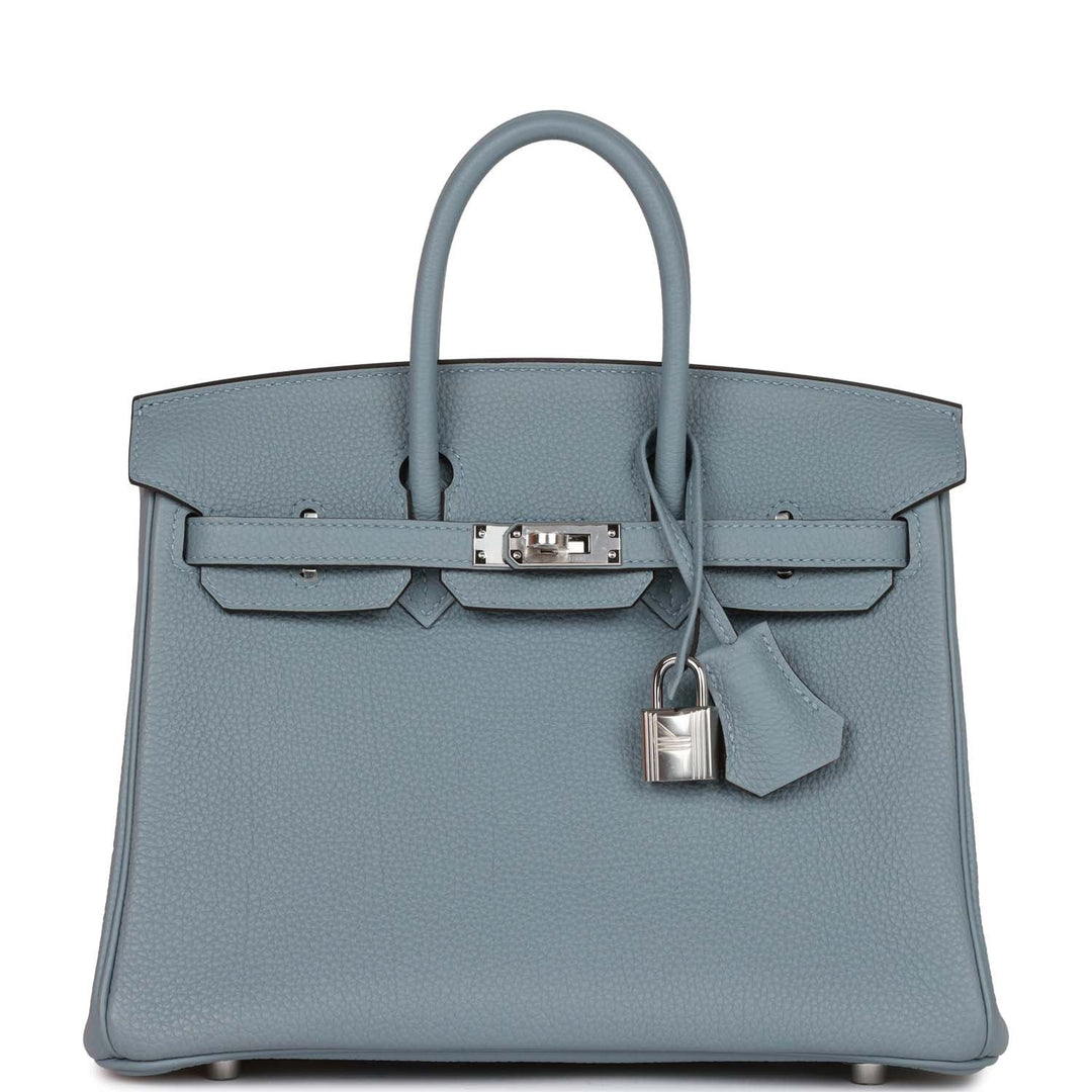 top quality Hermes Birkin 25 Bleu Lin Verso Togo Palladium Hardware