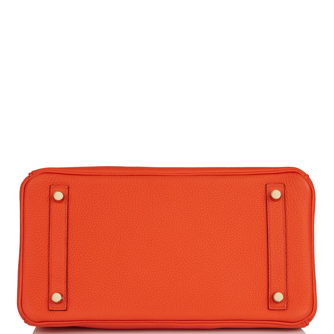 Hermes Birkin 30 Orange Poppy Togo Gold Hardware