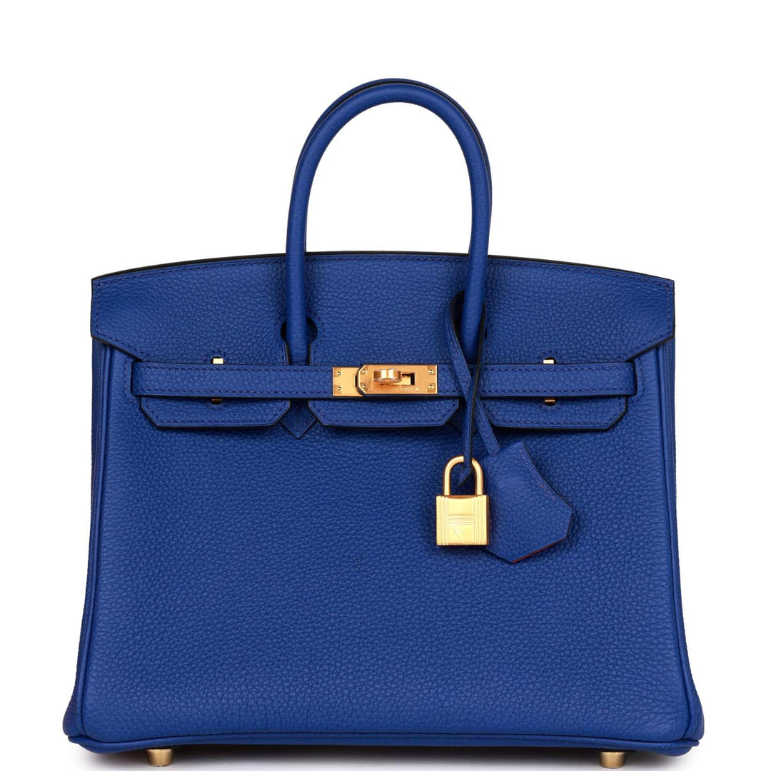top quality Hermes Special Order (HSS) Birkin 25 Bleu Electric Verso Togo Brushed Gold Hardware