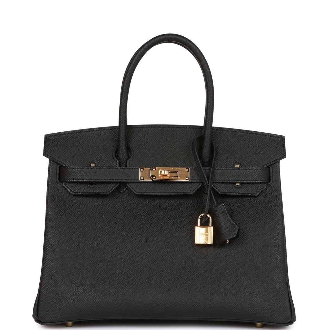top quality Hermes Birkin 30 Black Epsom Gold Hardware