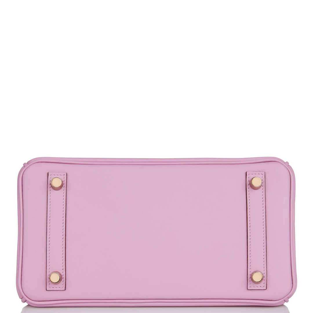 Hermes Birkin 25 Mauve Sylvestre Swift Rose Gold Hardware