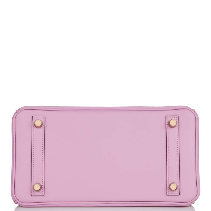 Hermes Birkin 25 Mauve Sylvestre Swift Rose Gold Hardware