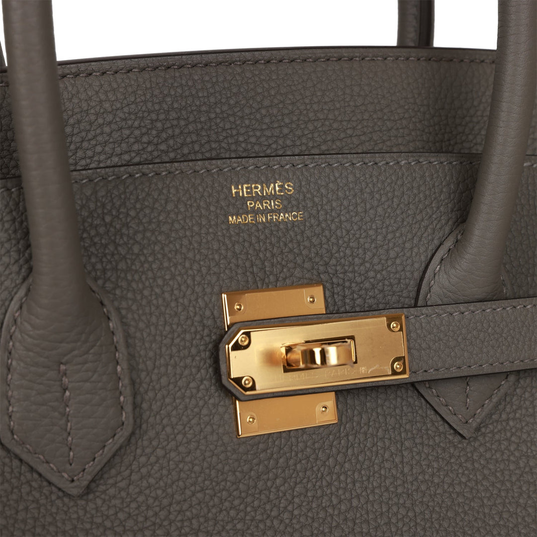 Premium Handmade Hermes Birkin 35 Gris Meyer Togo Gold Hardware