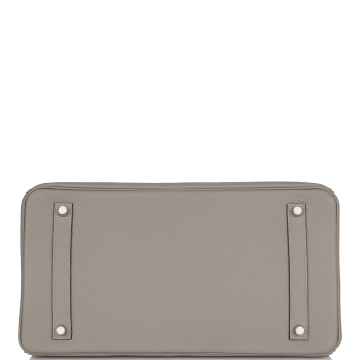 Hermes Birkin 35 Gris Mouette Verso Togo Palladium Hardware