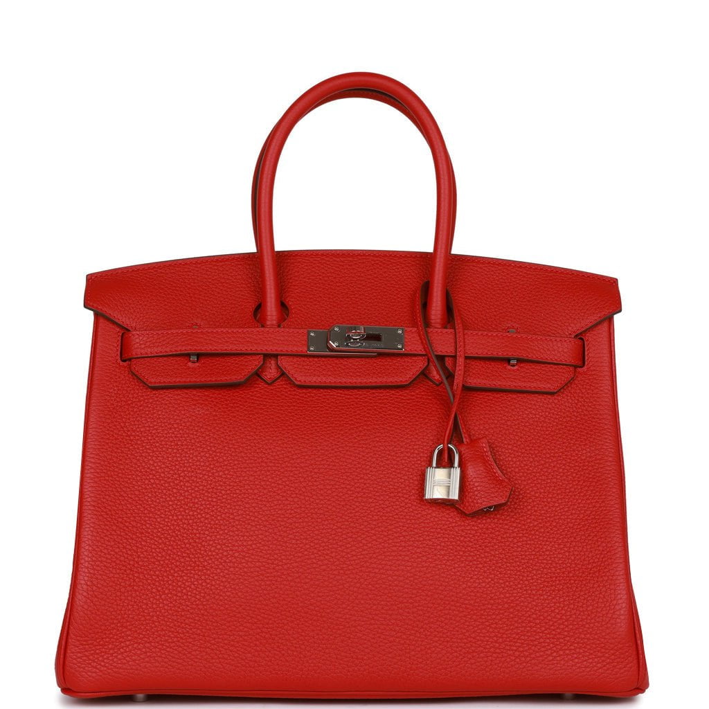 Top quality Hermes Birkin 35 Rouge Casaque Clemence Palladium Hardware