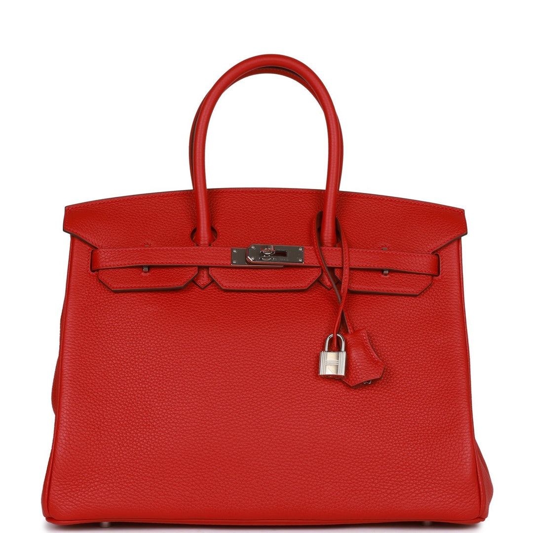 Pre-owned Top quality Hermes Birkin 35 Rouge de Coeur Togo Palladium Hardware